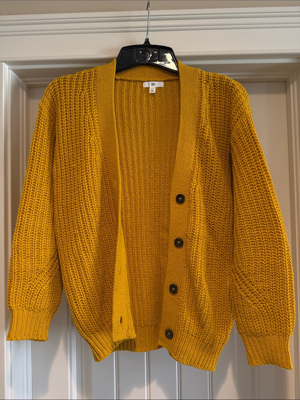 bp Golden Mustard Chunky Button-Up Cardigan